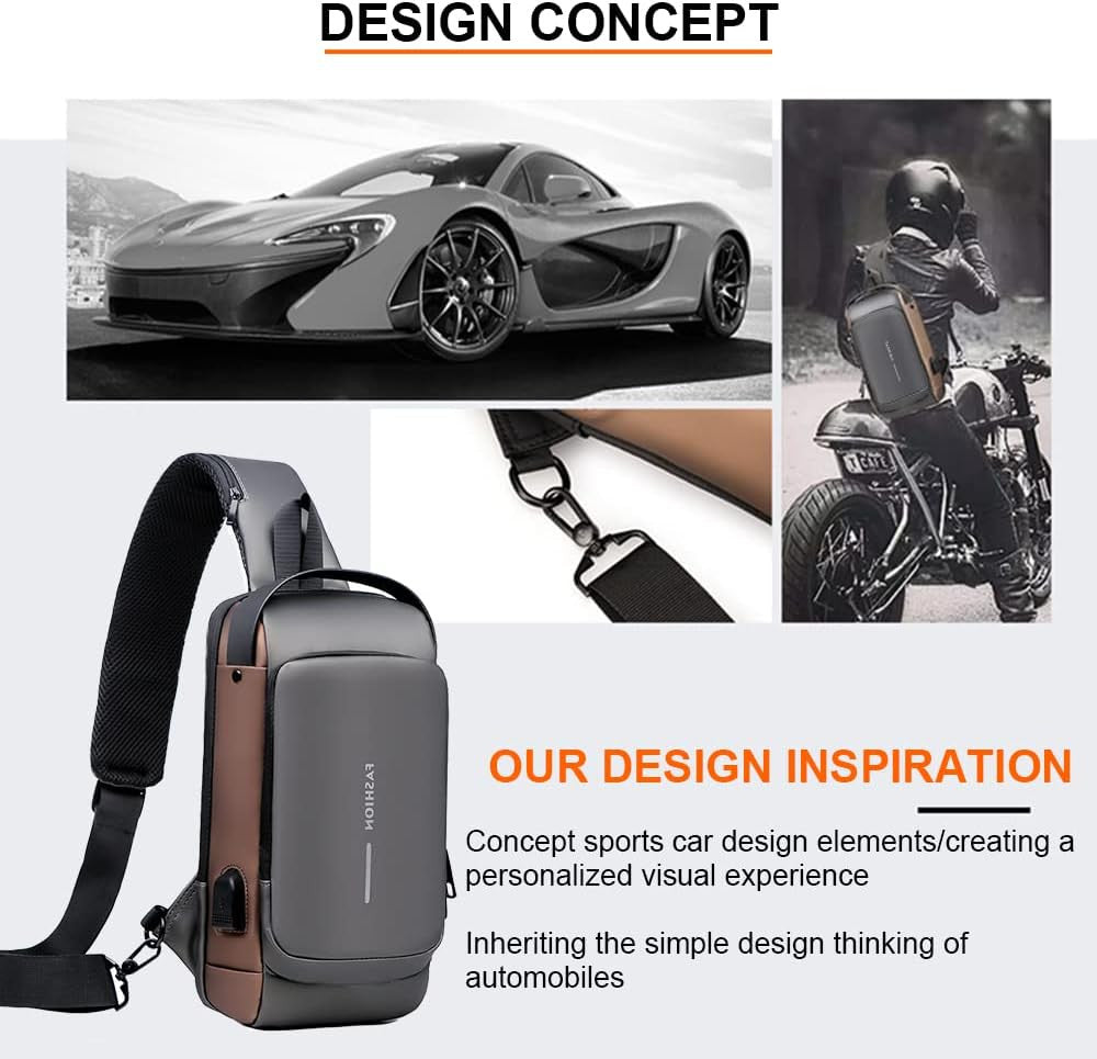 The Rover | Premium Anti-Theft Waterproof Sling Bag (USB Charging Crossbody Chest Pack)