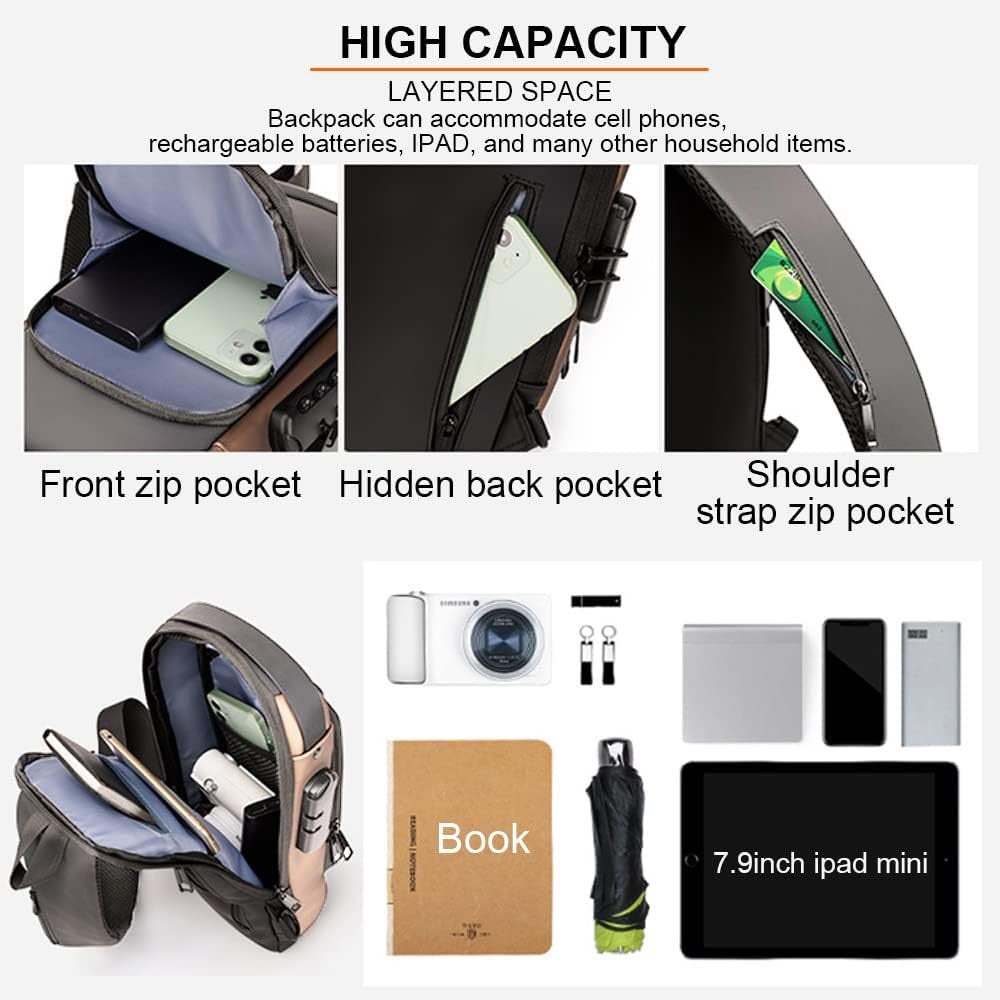 The Rover | Premium Anti-Theft Waterproof Sling Bag (USB Charging Crossbody Chest Pack)