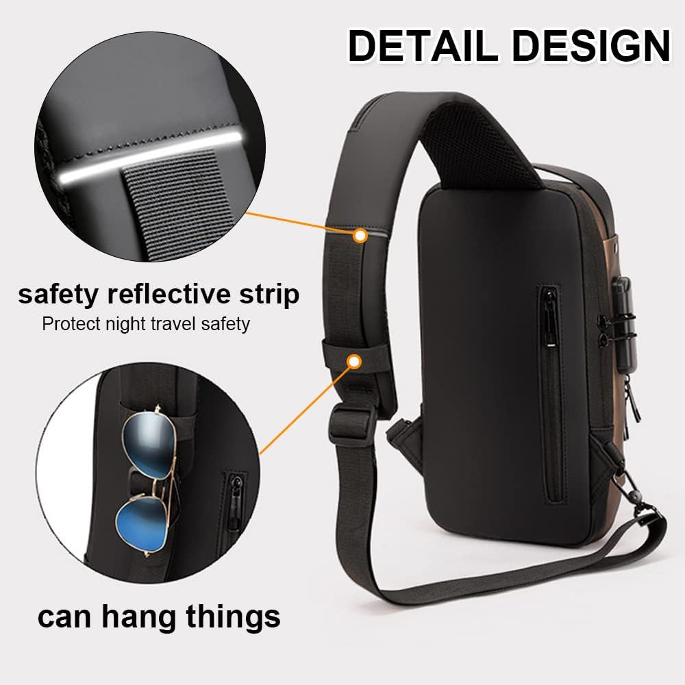 The Rover | Premium Anti-Theft Waterproof Sling Bag (USB Charging Crossbody Chest Pack)