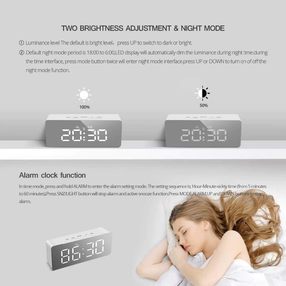 The Horizon | Premium LED Mirror Clock & Smart Desktop Timer