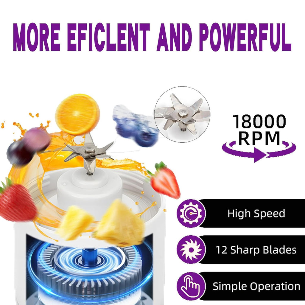 The Cyclone | Premium 12-Blade High-Velocity Portable Juicer Blender (450ML USB-C Rechargeable)